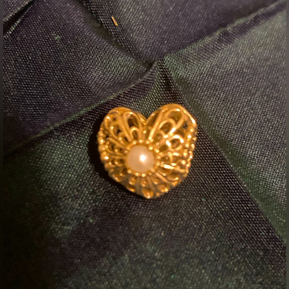 Pandora 14k G585 Solid Gold Charm Bead Vintage Pearl Heart Openwork 750822P